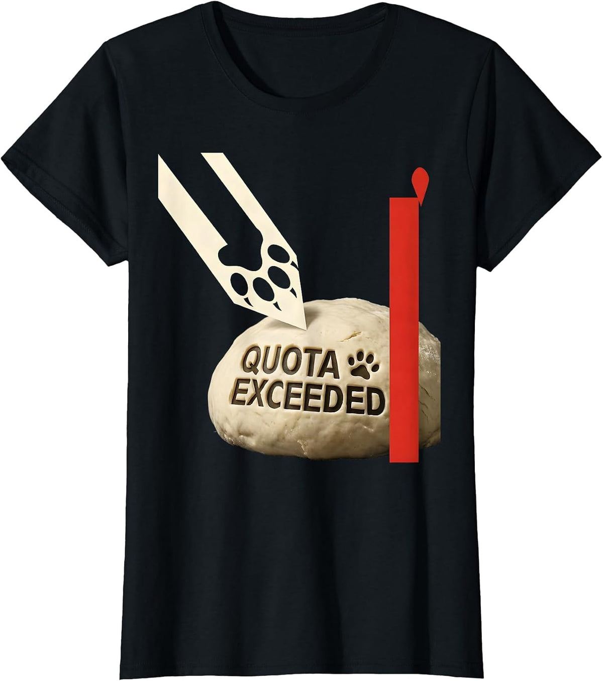 Quota Exceeded Constructivist Poster Black Cat Bakery Humor T-Shirt - Black