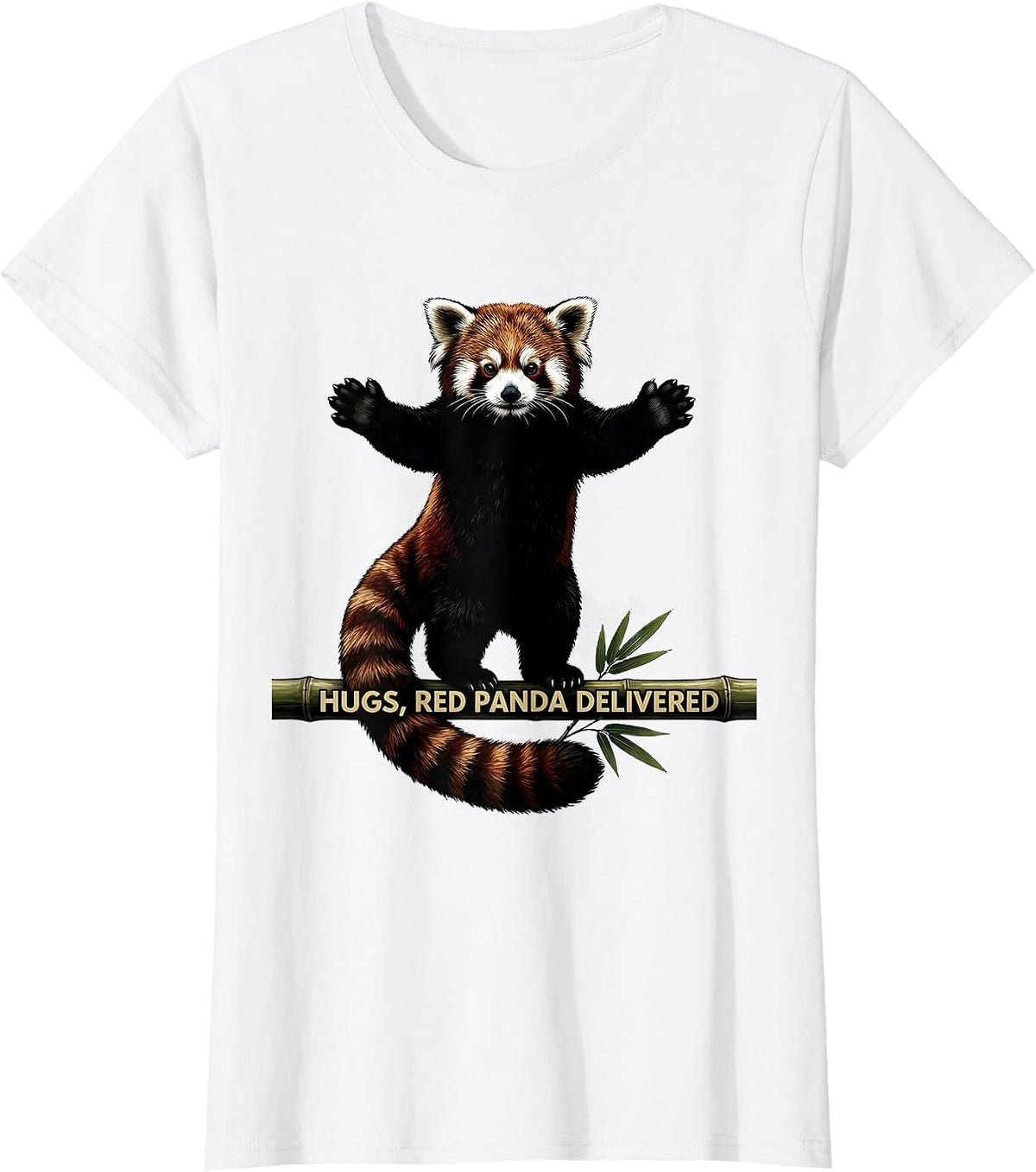 Women's Hugs, Red Panda Delivered Cute Panda Lover Gift T-Shirt - White