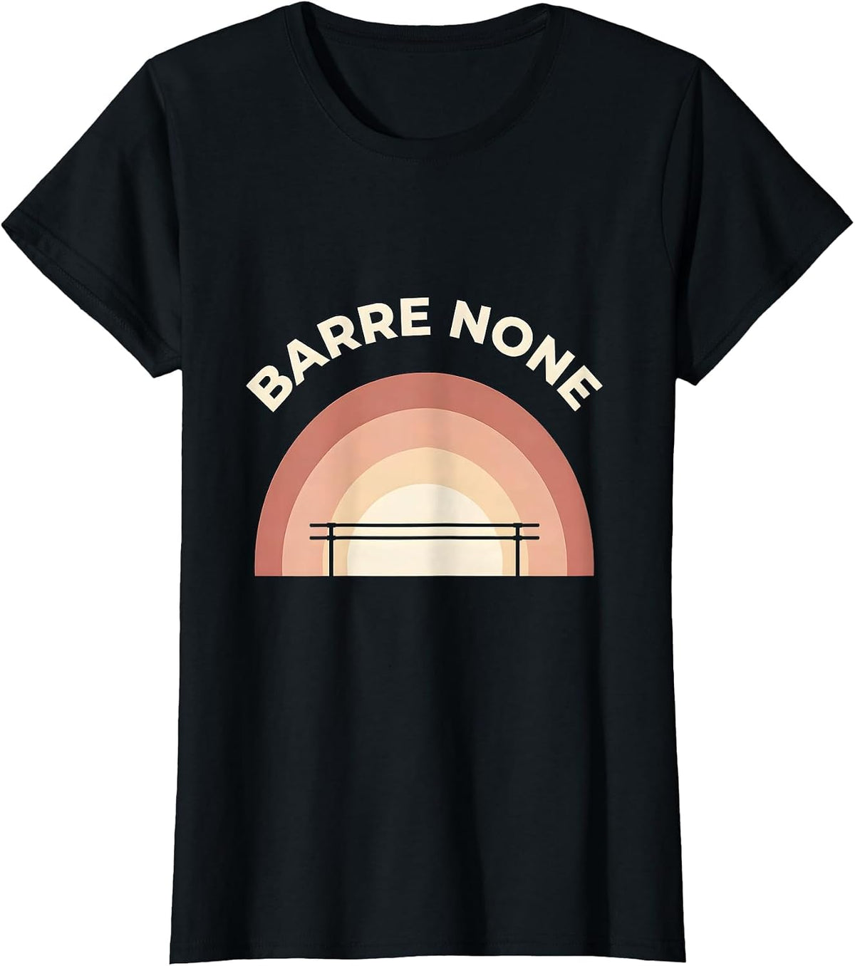 Women's Barre None Balletcore Elegant Dance Design T-Shirt - Black