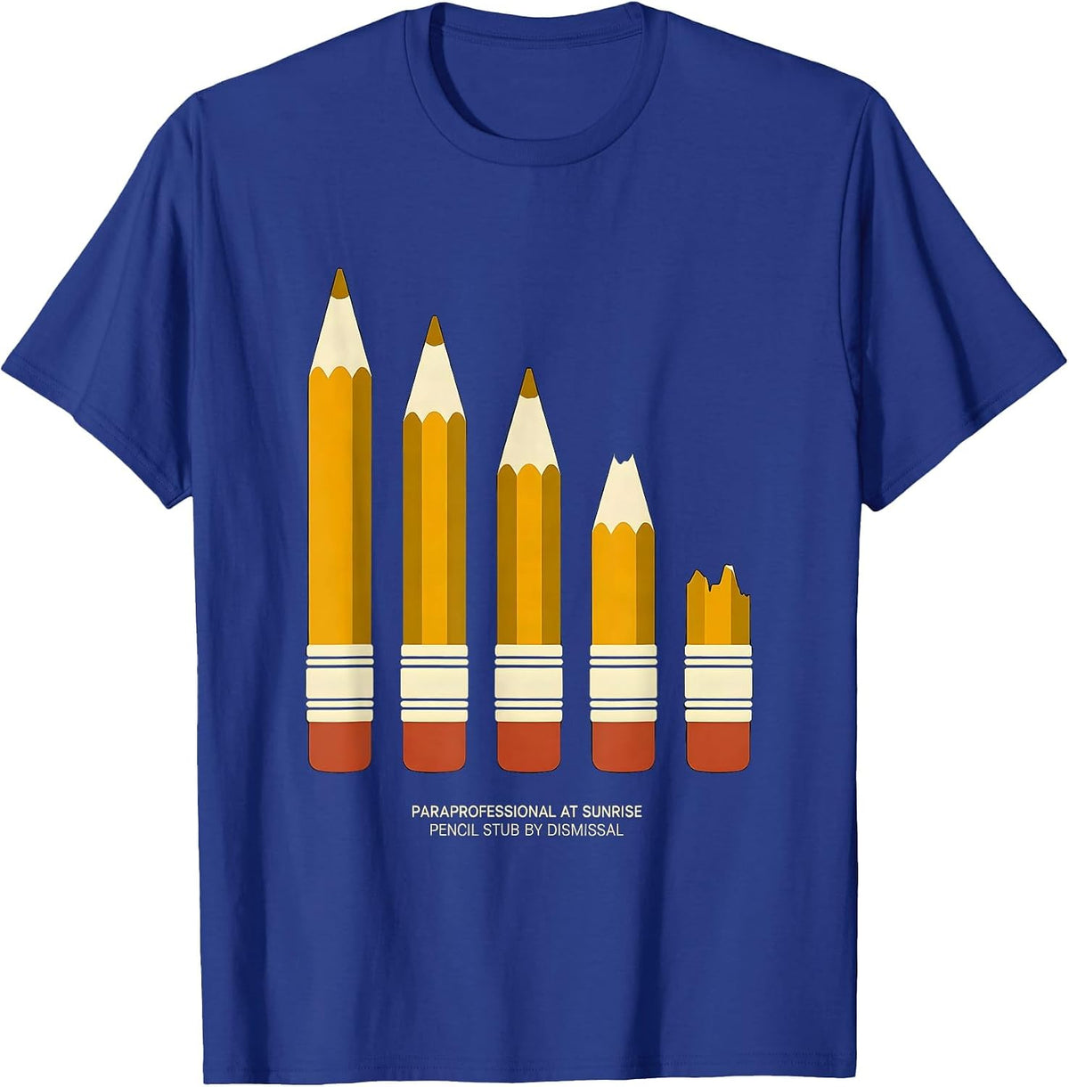 Men's Paraprofessional At Sunrise, Pencil Stub By Dismissal T-Shirt - Royal Blue