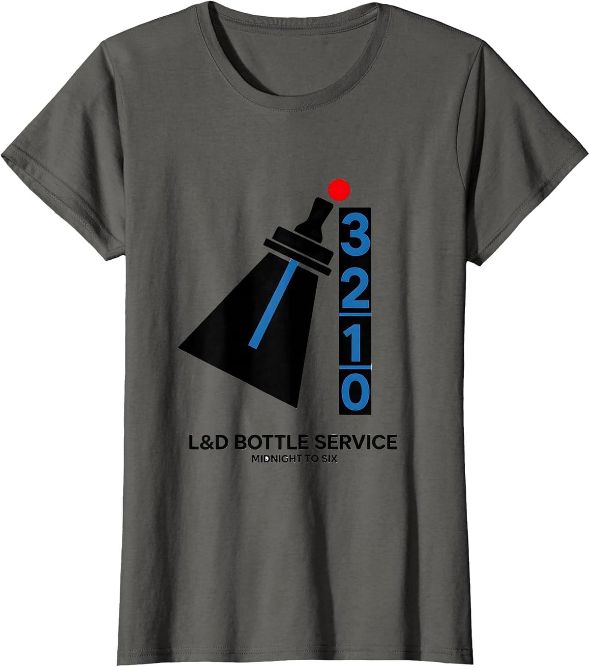 Women's L&D Bottle Service Midnight To Six Funny Nurse New Year Eve T-Shirt - Asphalt Grey
