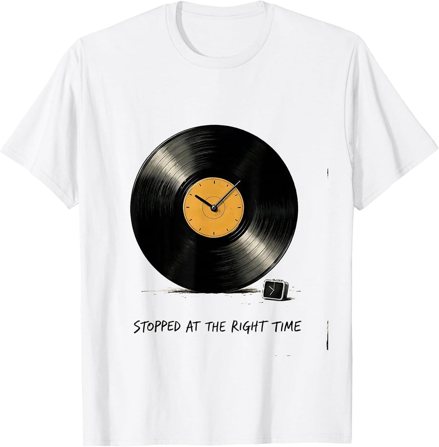 Men's Stopped At The Right Time Old School Hip Hop Nostalgia Rap T-Shirt - White