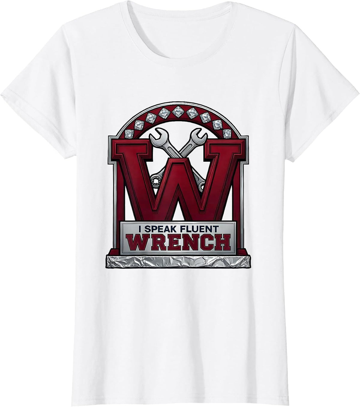 I Speak Fluent Wrench Mechanic Design T-Shirt - White