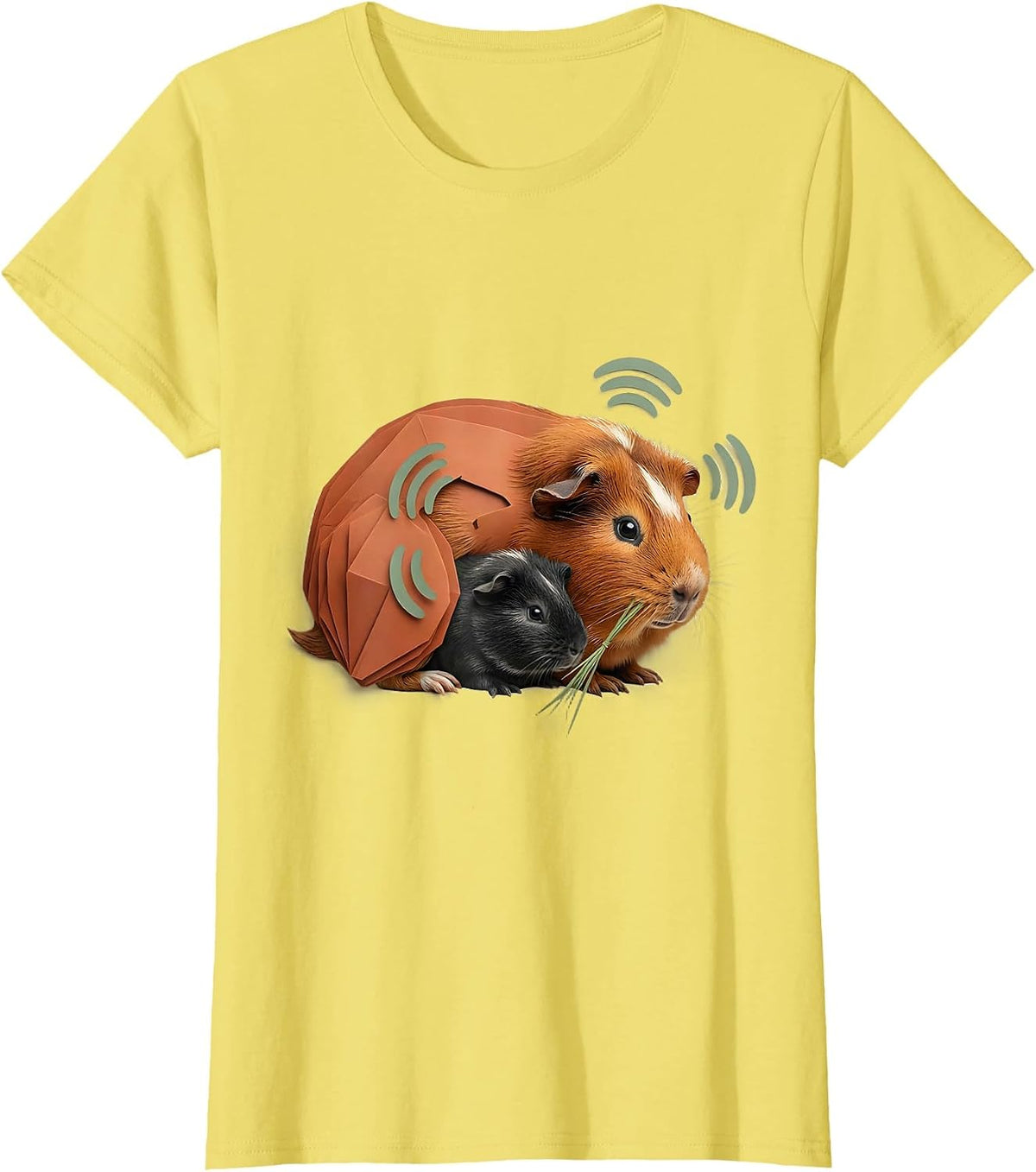 Low Tailless Guinea Pig Cute Animal Lover Humor T-Shirt - Lemon Yellow