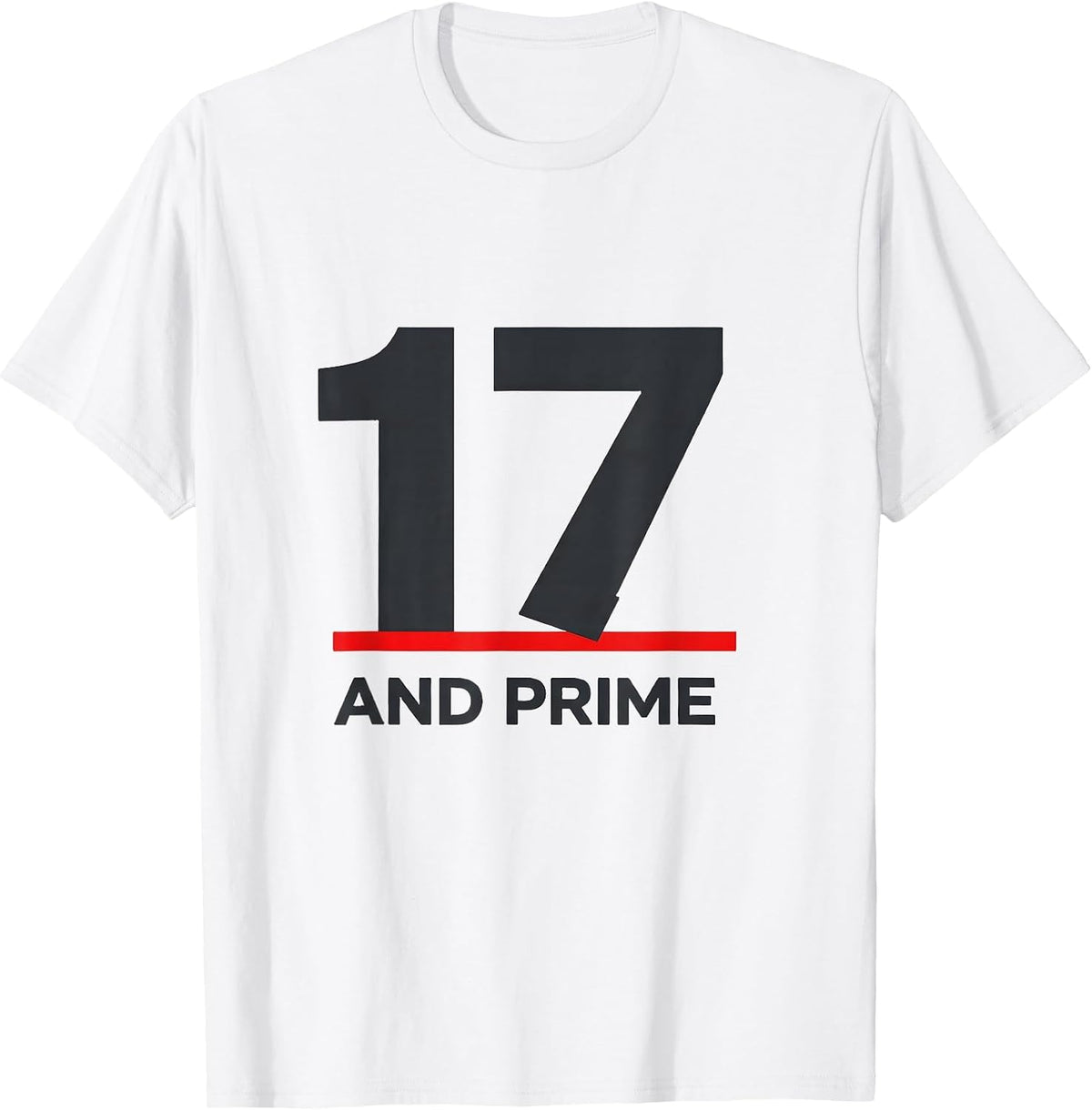 Men's Seventeen And Prime Math Birthday Gift for Teens Nerdy Humor T-Shirt - White