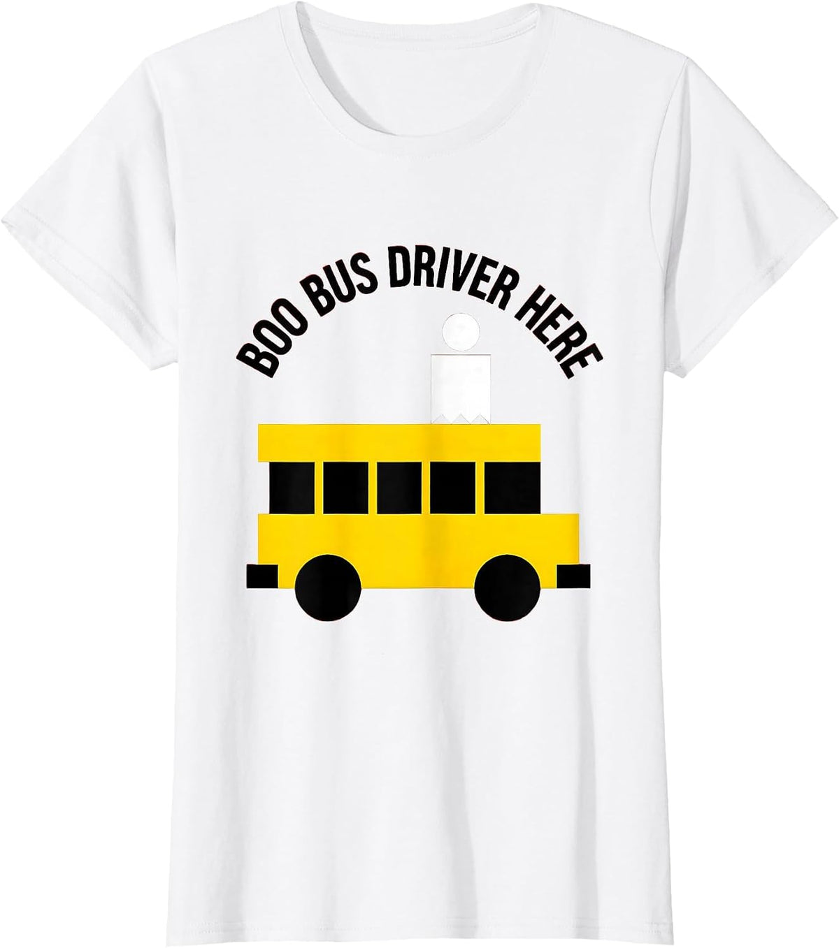 Boo Crew Bus Driver Halloween Design T-Shirt - White