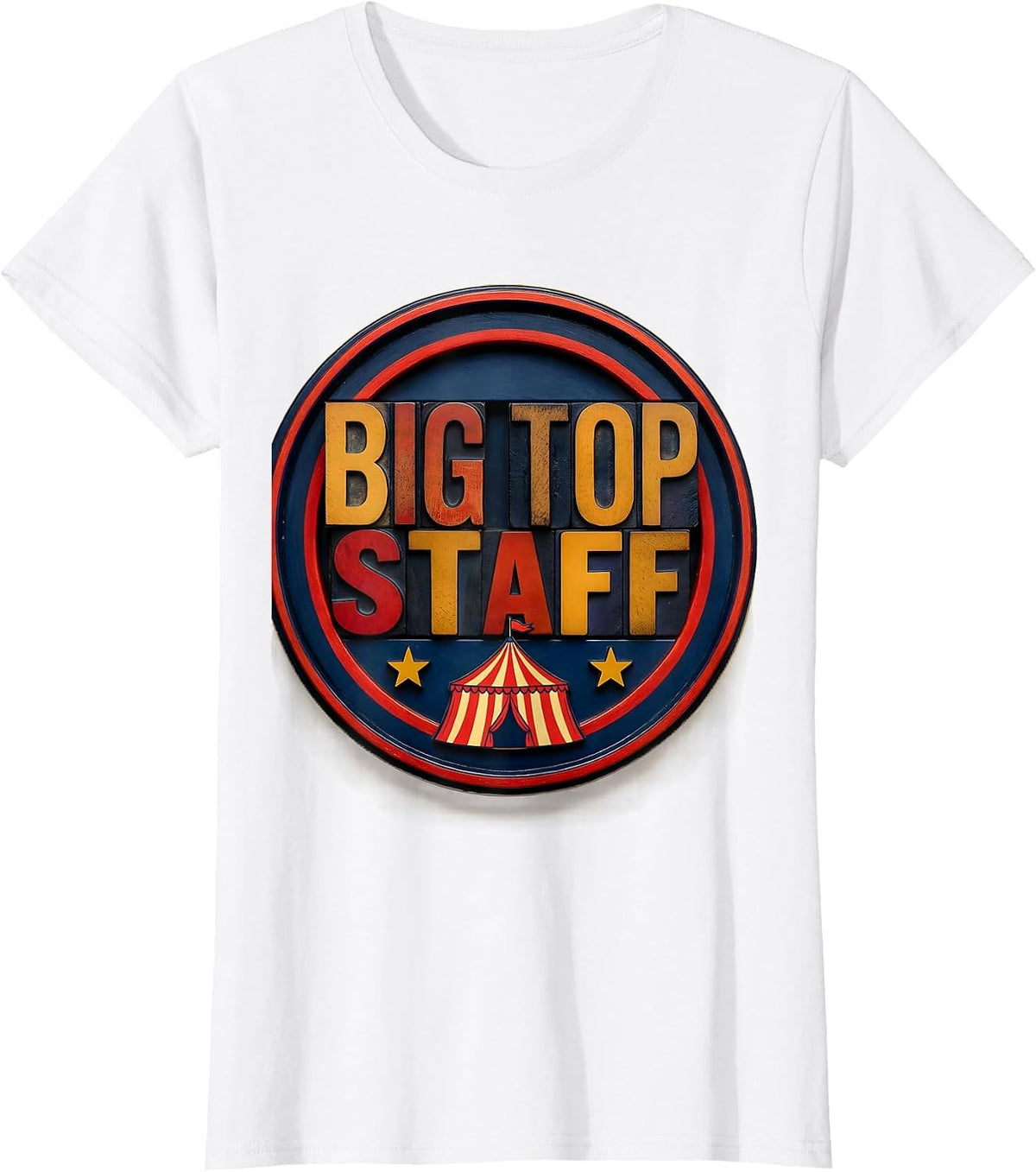 Women's Big Top Staff Funny Circus Carnival Costume Party Staff Role T-Shirt - White
