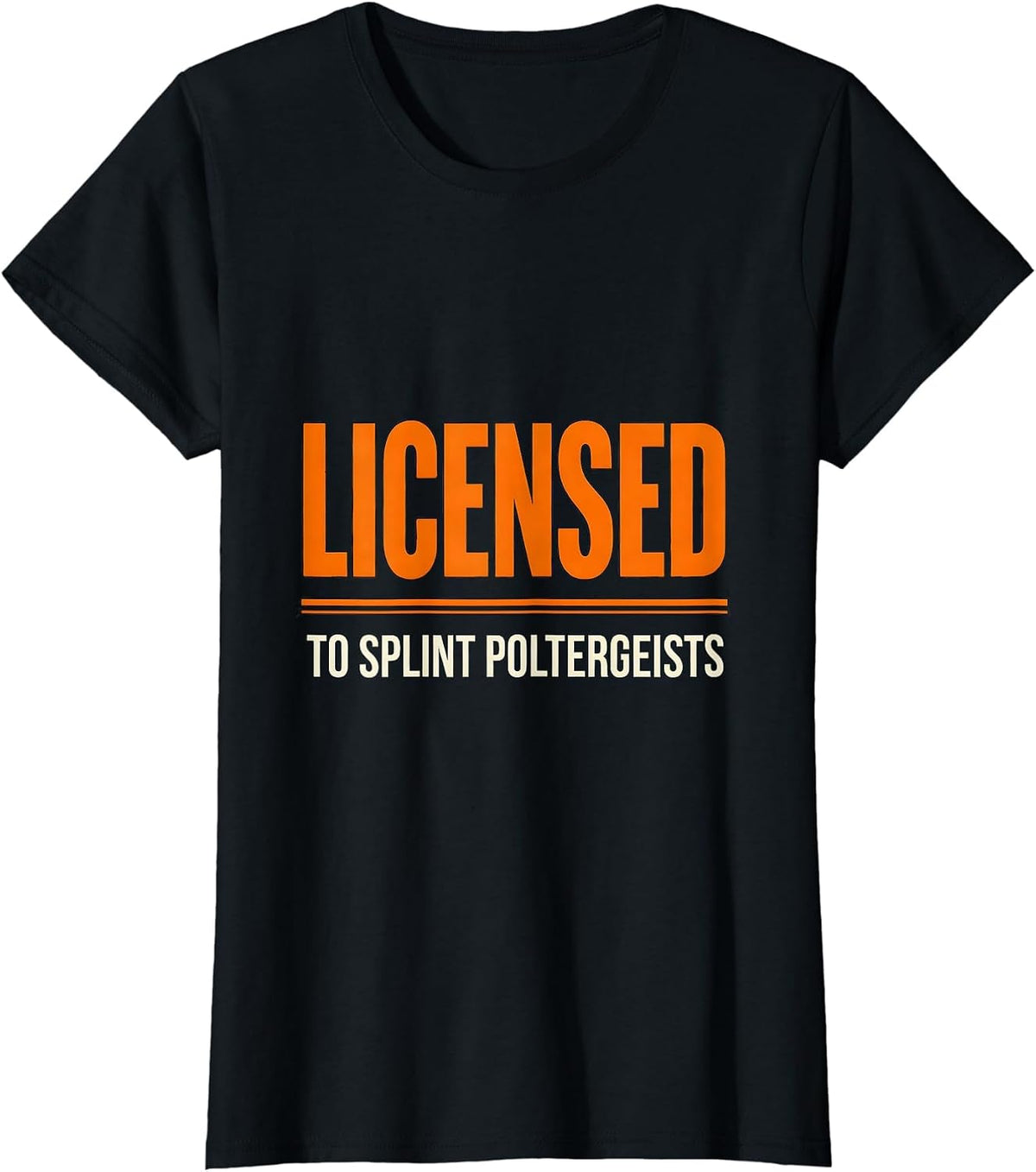 Women's Licensed To Splint Poltergeists Funny Halloween Nurse Humor T-Shirt - Black