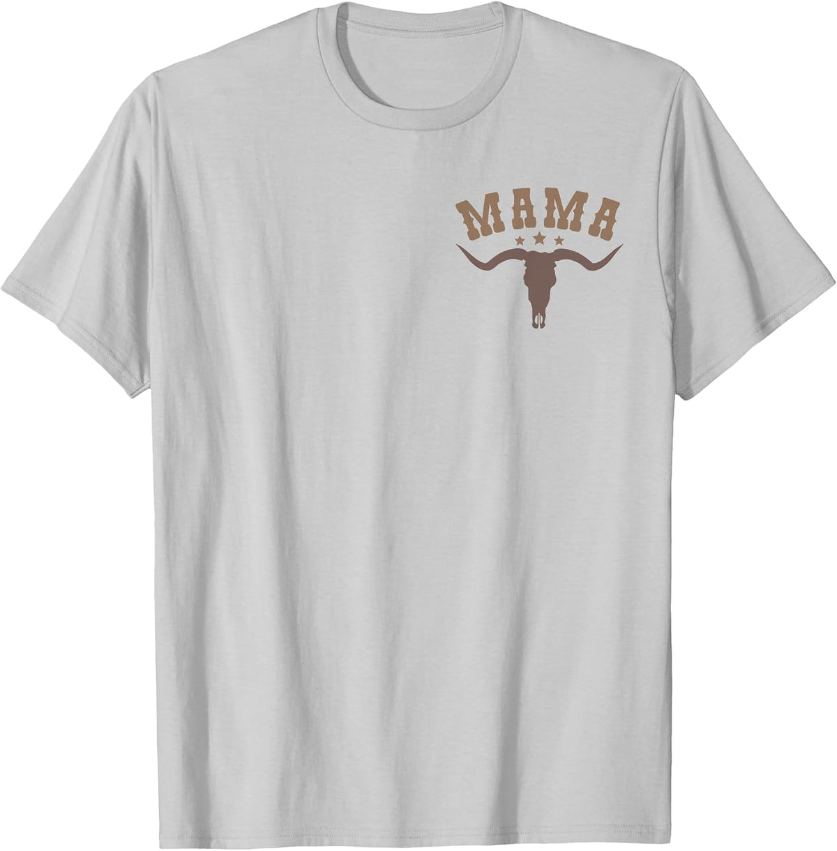 Mama Skull Highland Cow Boy Western Rodeo Family Matching T-Shirt, Men, Silver Grey, 3X-Large - As Pictured