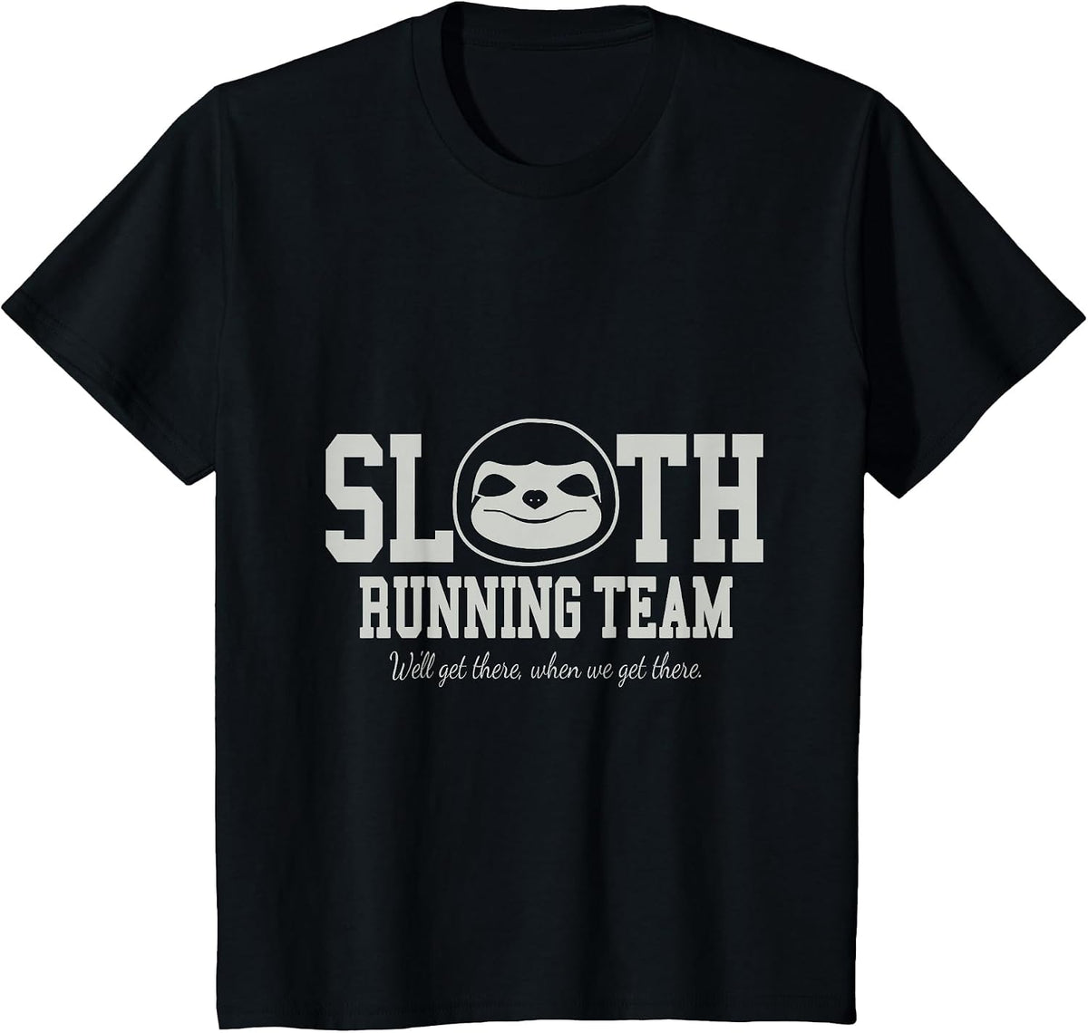 Sloth Running Team Funny Slow Exercise Animal T-Shirt - Black