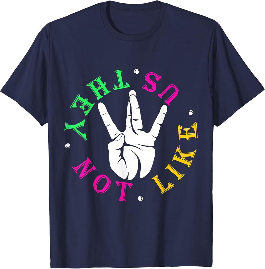 Pink Hip Hop Music Quote They Not Like Us T-Shirt - Navy Blue
