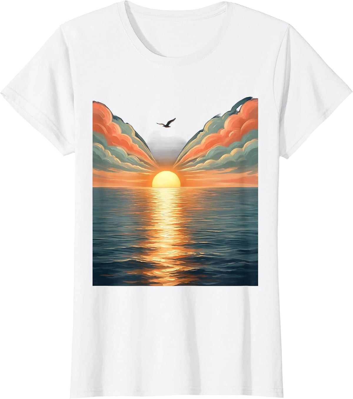 Sunrise Over Ocean Suicide Prevention Awareness T-Shirt - White