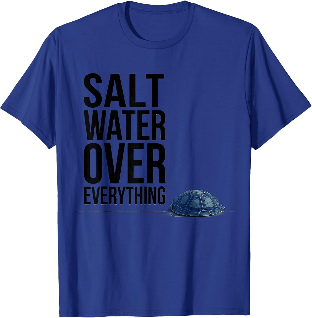 Salt Water Over Everything Swiss International Sea Turtle T-Shirt - Royal Blue