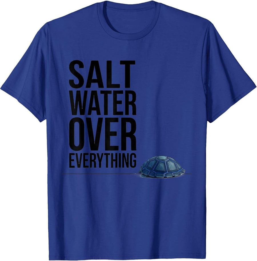 Salt Water Over Everything Swiss International Sea Turtle T-Shirt - Royal Blue