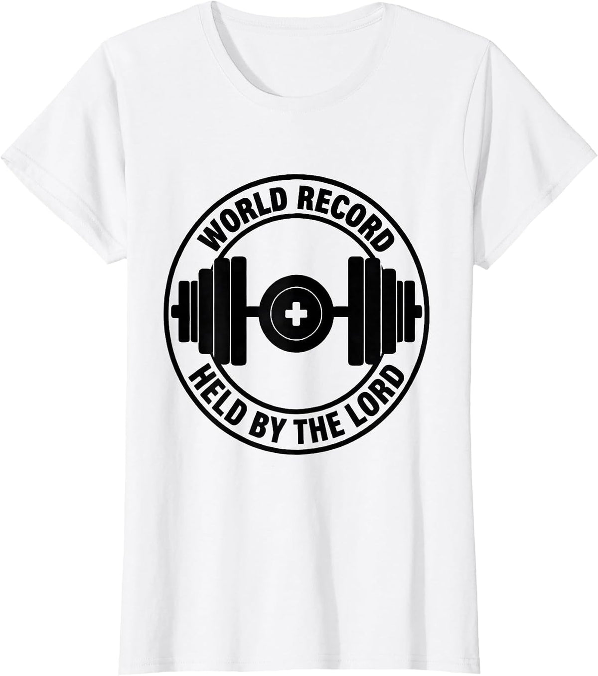 Women's World Record: Held By The Lord Christian Men Gym Faith Iron T-Shirt - White