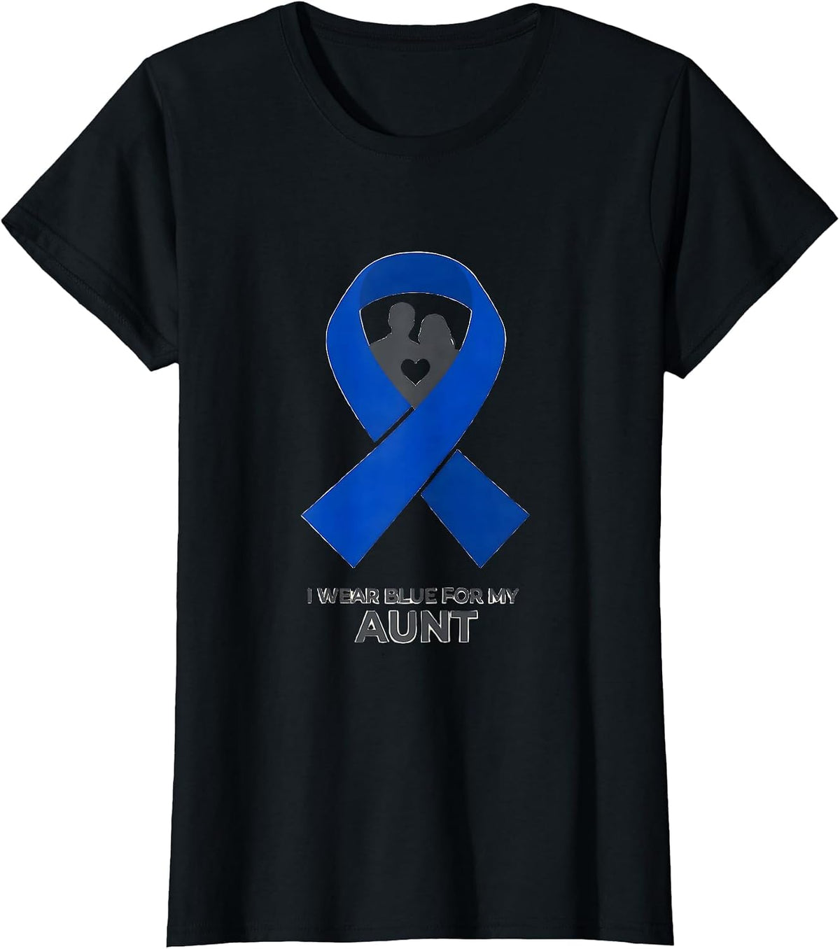 Women's I Wear Blue For My Aunt ALS Awareness Family Support T-Shirt - Black