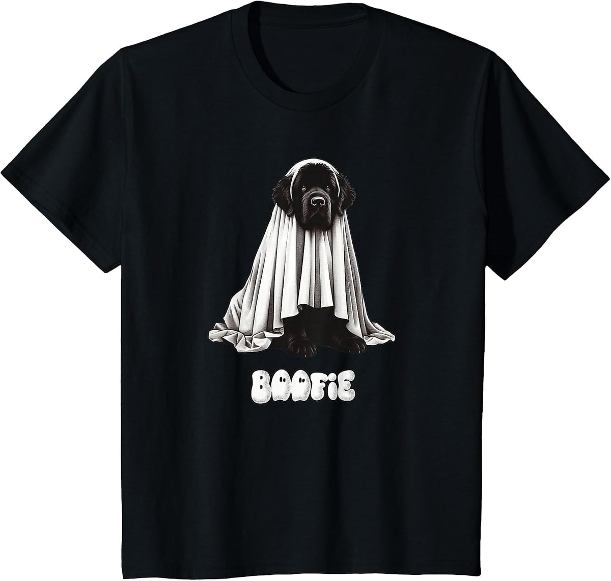 Funny Boofie Newfoundland Dog Halloween Newfie Ghost Dog Mom T-Shirt - Black
