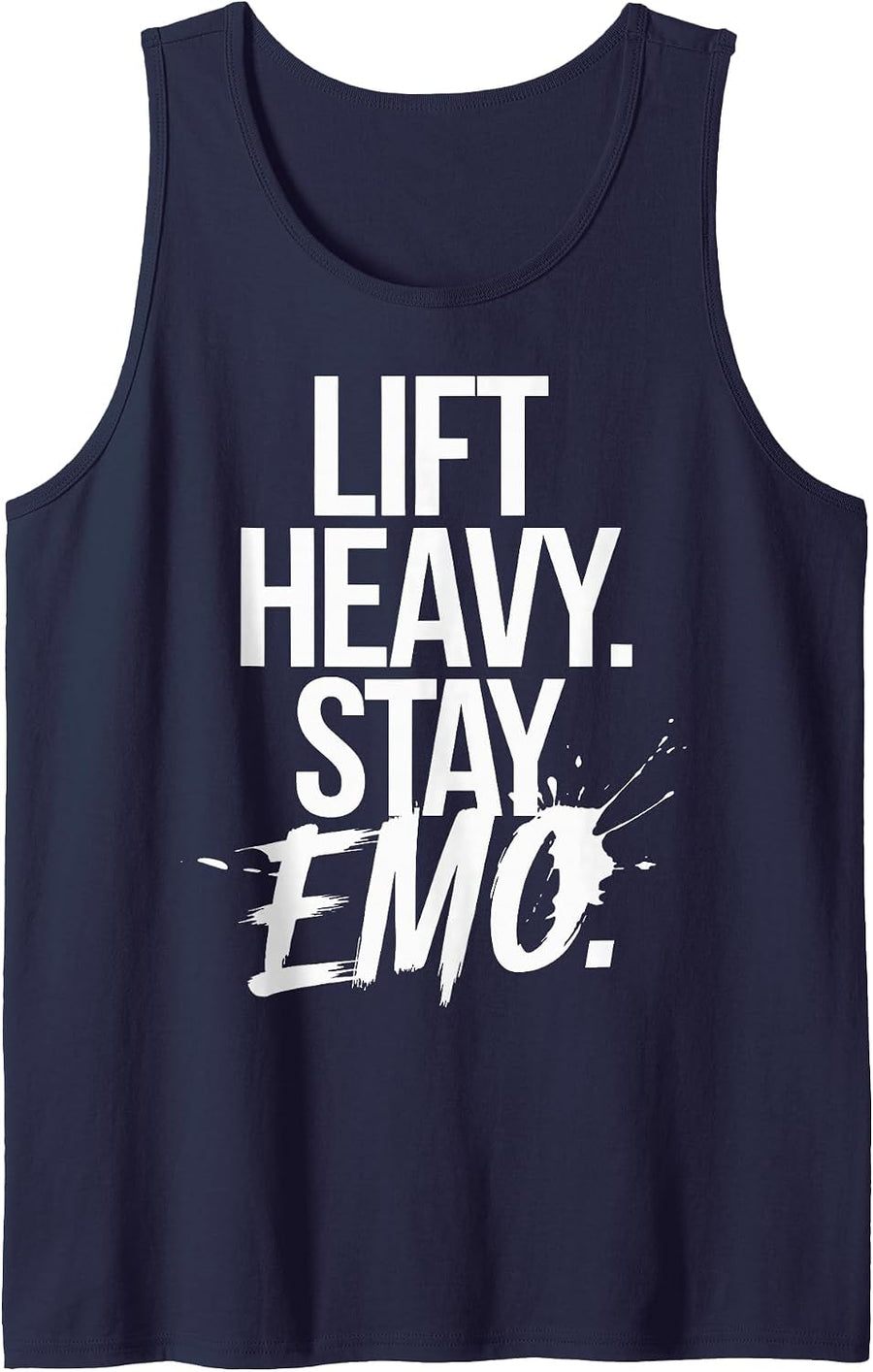 Lift Heavy Stay Emo Tank Top - Navy Blue