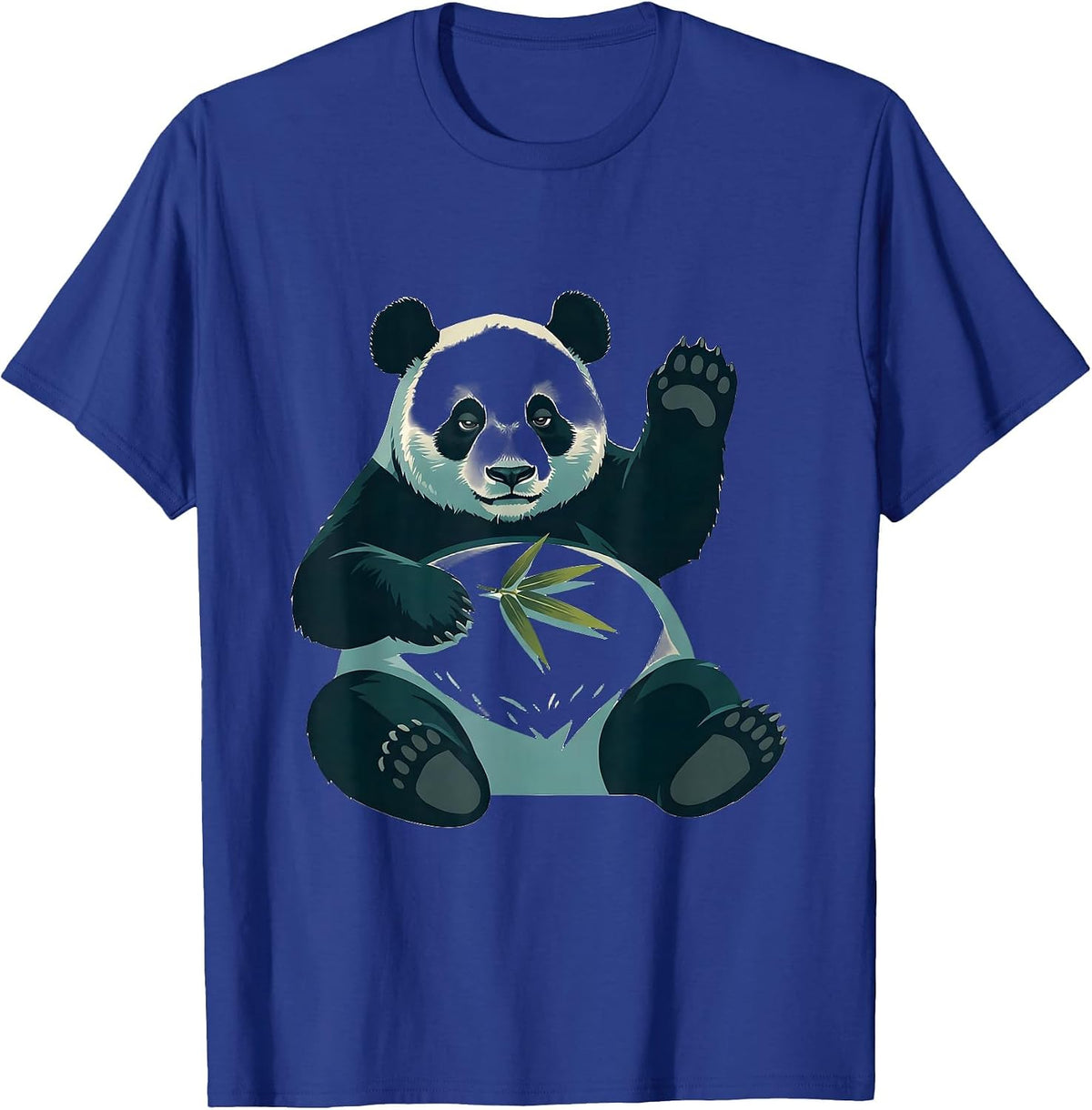 Men's Belly-Up Panda Lazy Wave Funny Animal Humor T-Shirt - Royal Blue