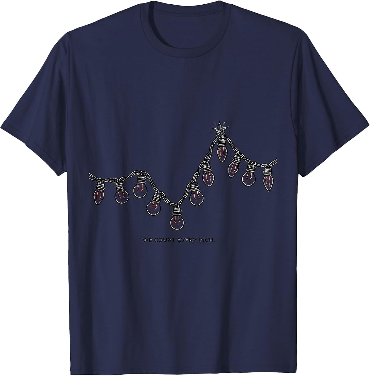 We Count Every Inch Line Art Special Education Teacher T-Shirt - Navy Blue