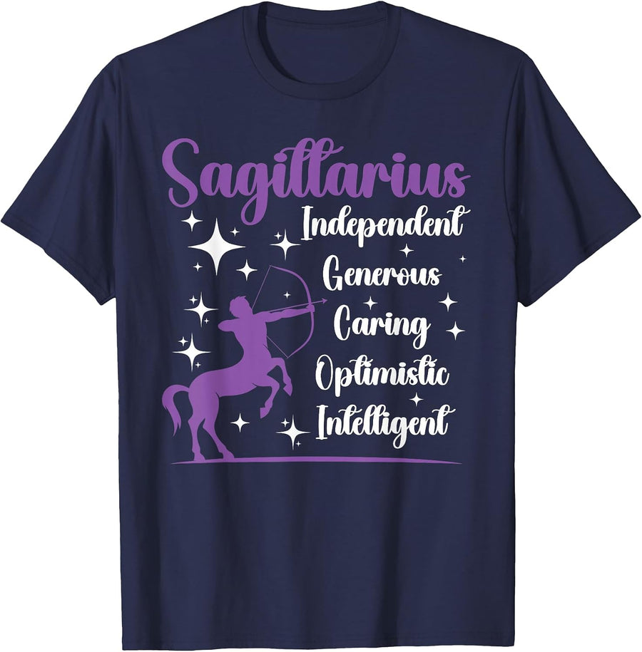 Sagittarius Zodiac Sign Facts Sagittarius Astrology T-Shirt - Navy Blue