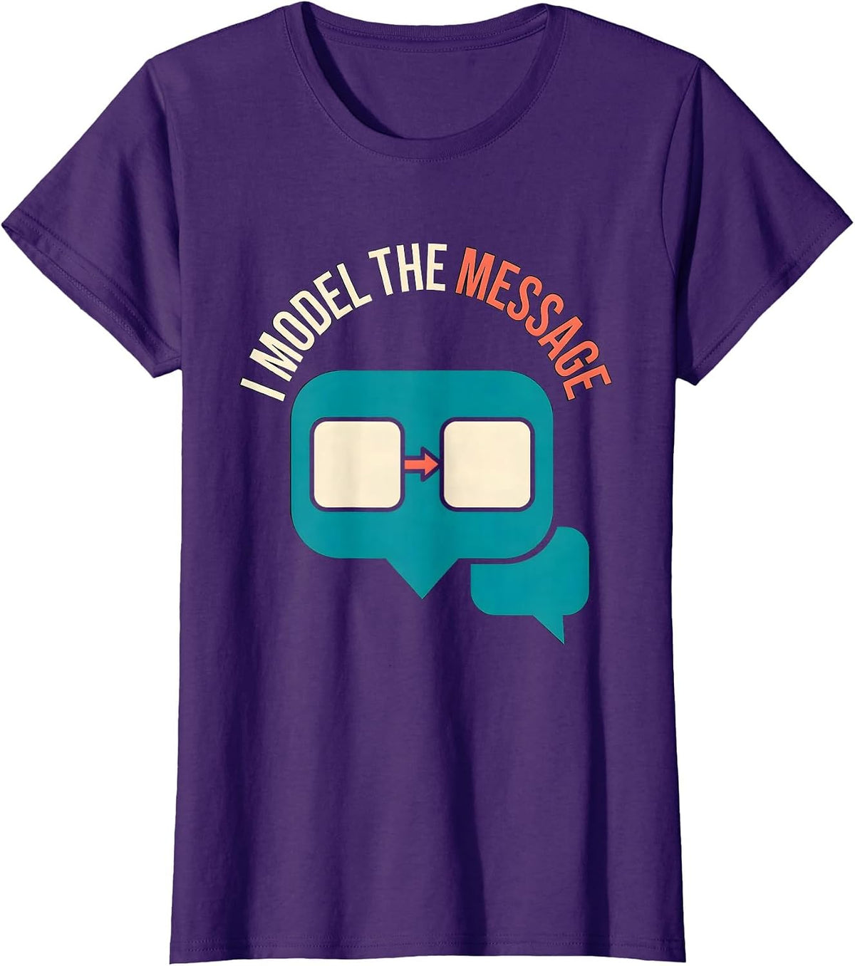 Women's I Model The Message Special Education Teacher SPED Team T-Shirt - Purple