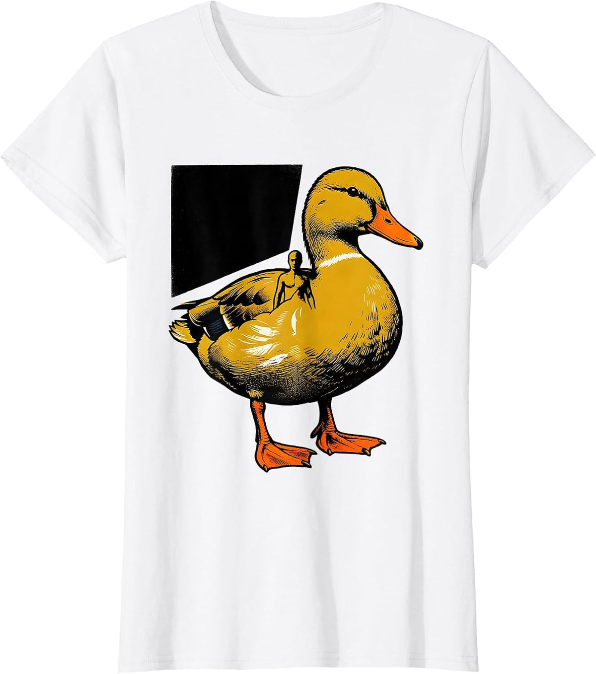 Duck Split Silhouette Funny Animal Lover Humor T-Shirt - White