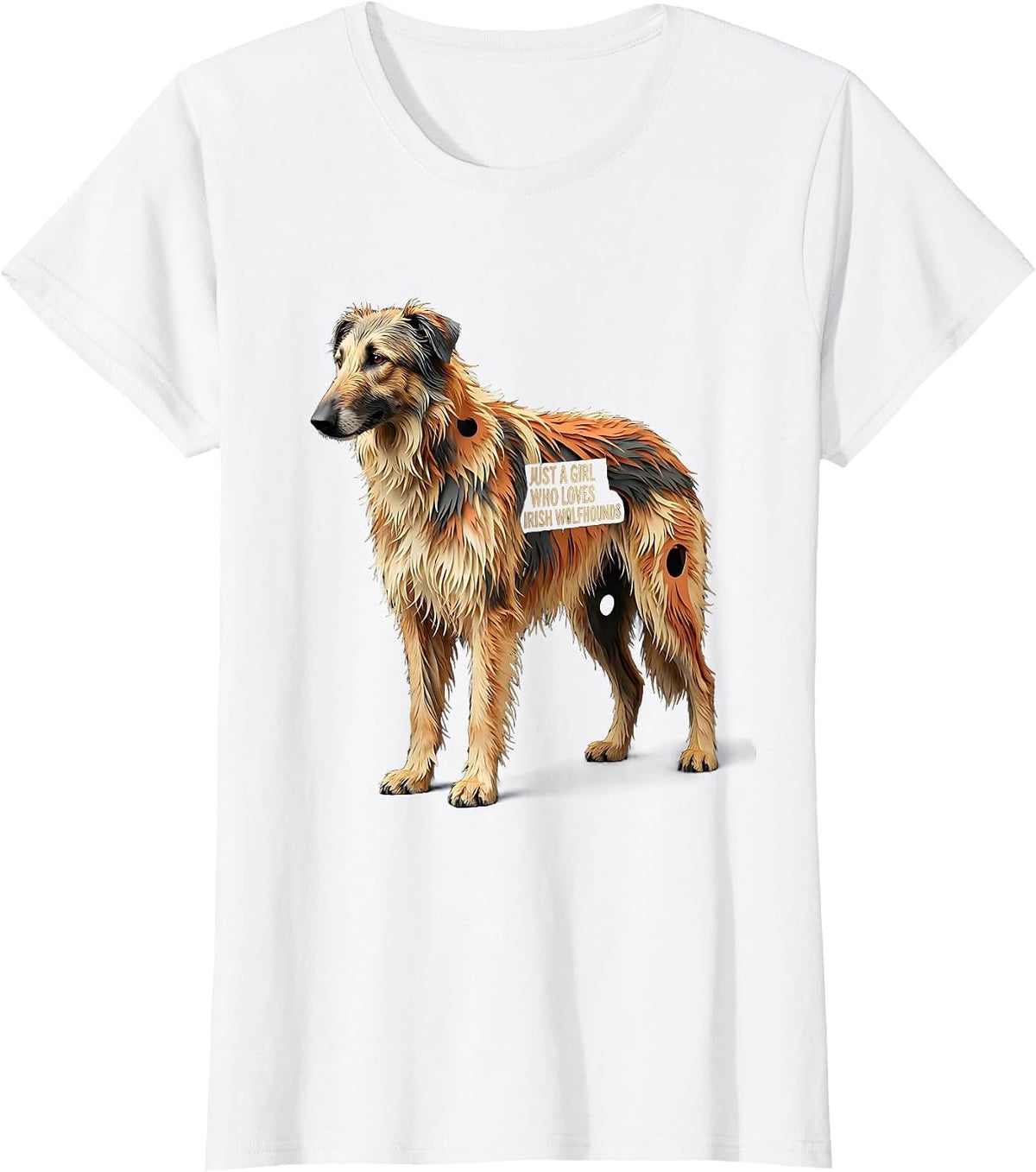 Women's Just A Girl Who Loves Irish Wolfhounds Cute Dog Lover Gift T-Shirt - White
