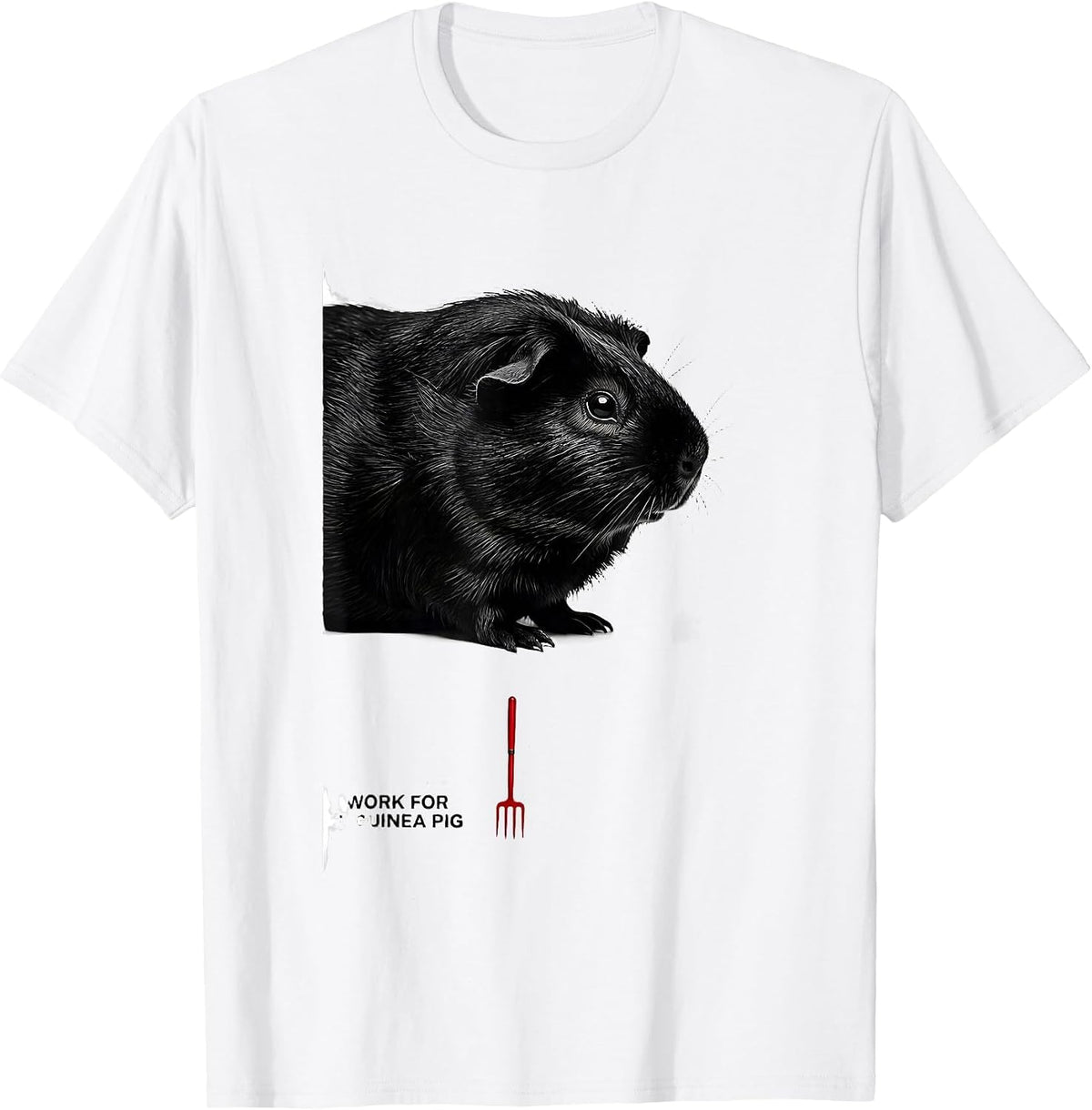 Men's I Work For A Guinea Pig Funny Pet Lover Cavy Owner T-Shirt - White