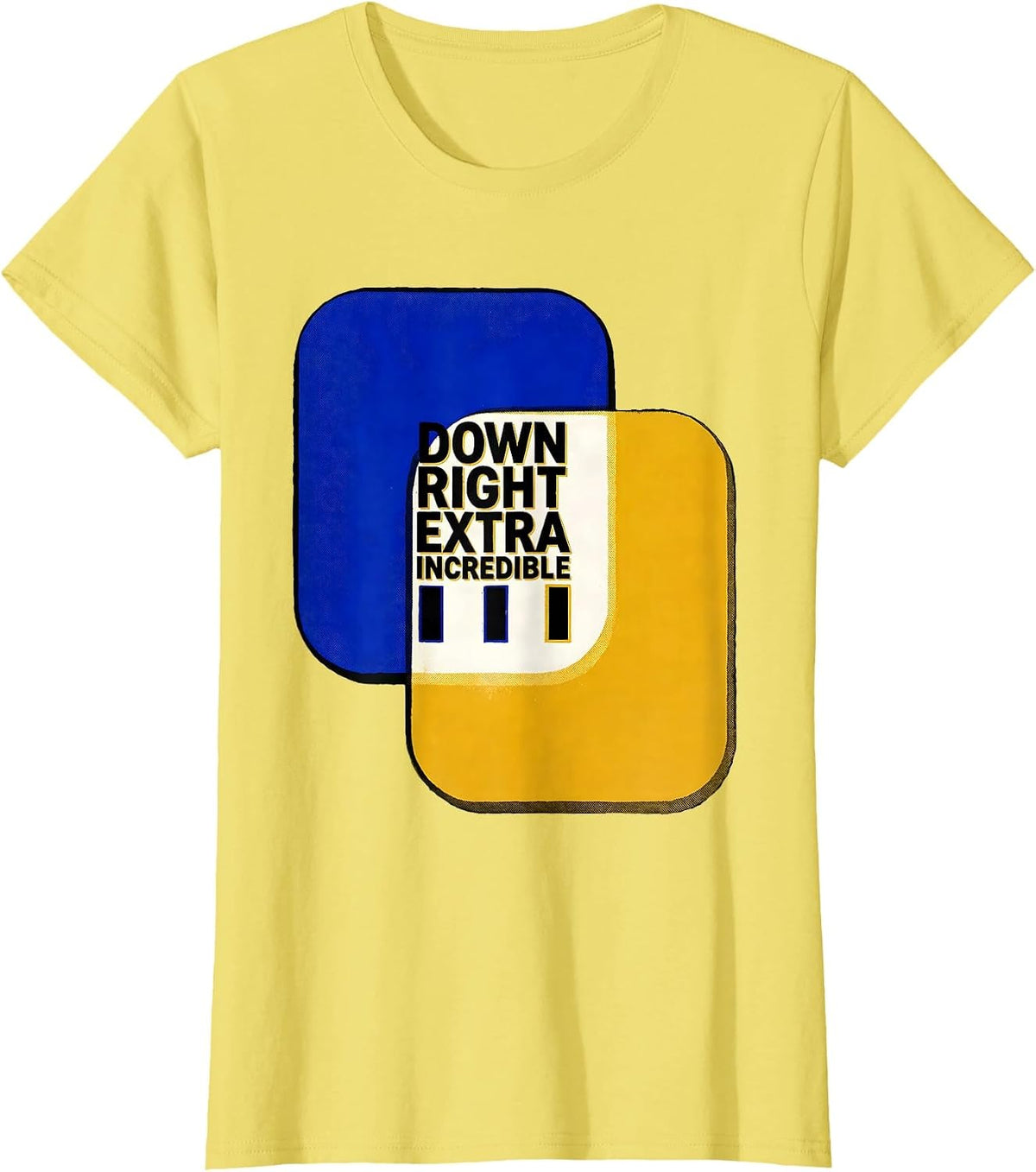 Down Right Extra Incredible Risograph Down Syndrome T-Shirt - Lemon Yellow