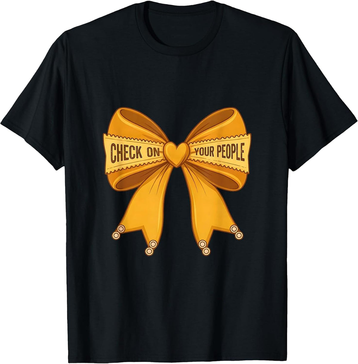 Men's Check On Your People Suicide Awareness Design T-Shirt - Black