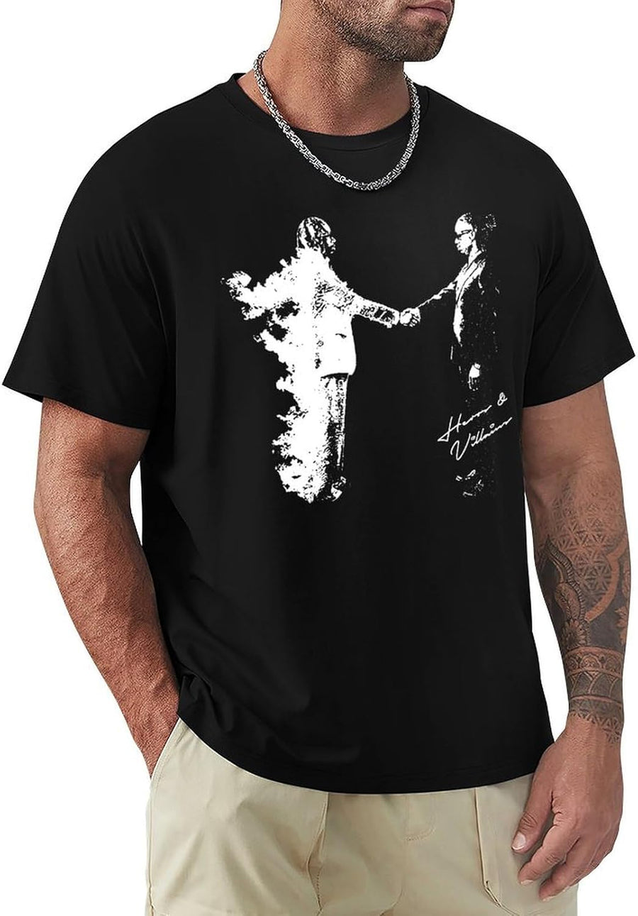 Men's Fashion T Shirt Short-Sleeve Adults Teens Cotton Tshirts - Black-style-1