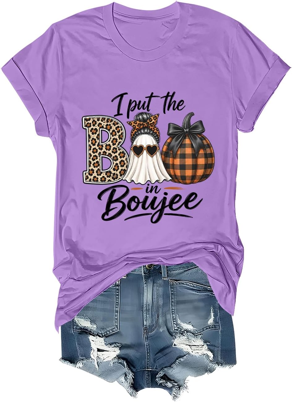 I Put The Boo in Boujee Shirt Terrifying Halloween Ghost T-Shirt Unisex - Purple