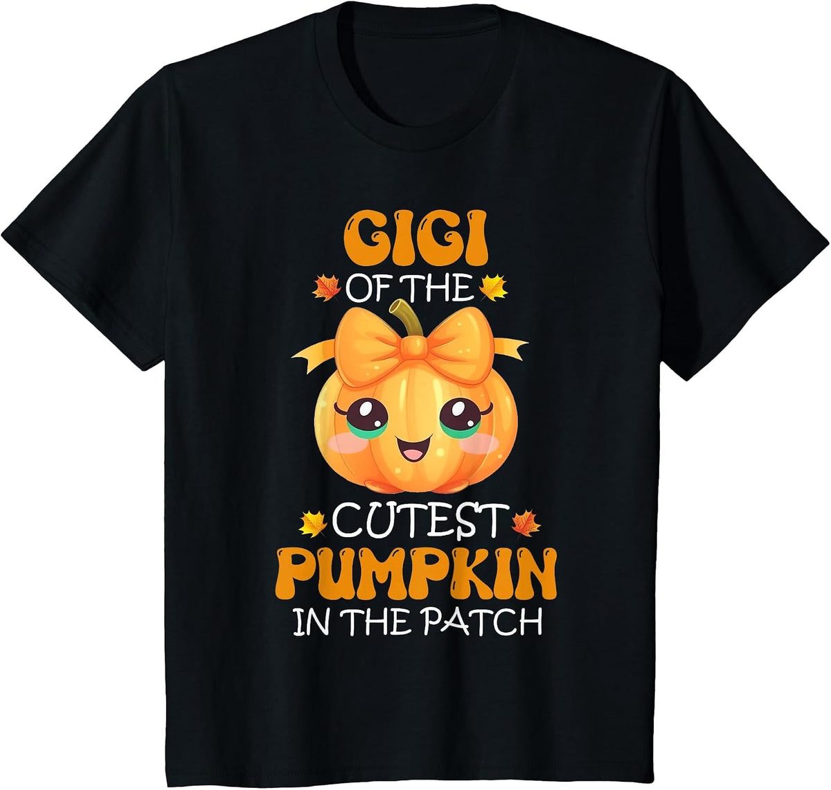 Gigi of The Cutest Pumpkin in The Patch Halloween T-Shirt - Black