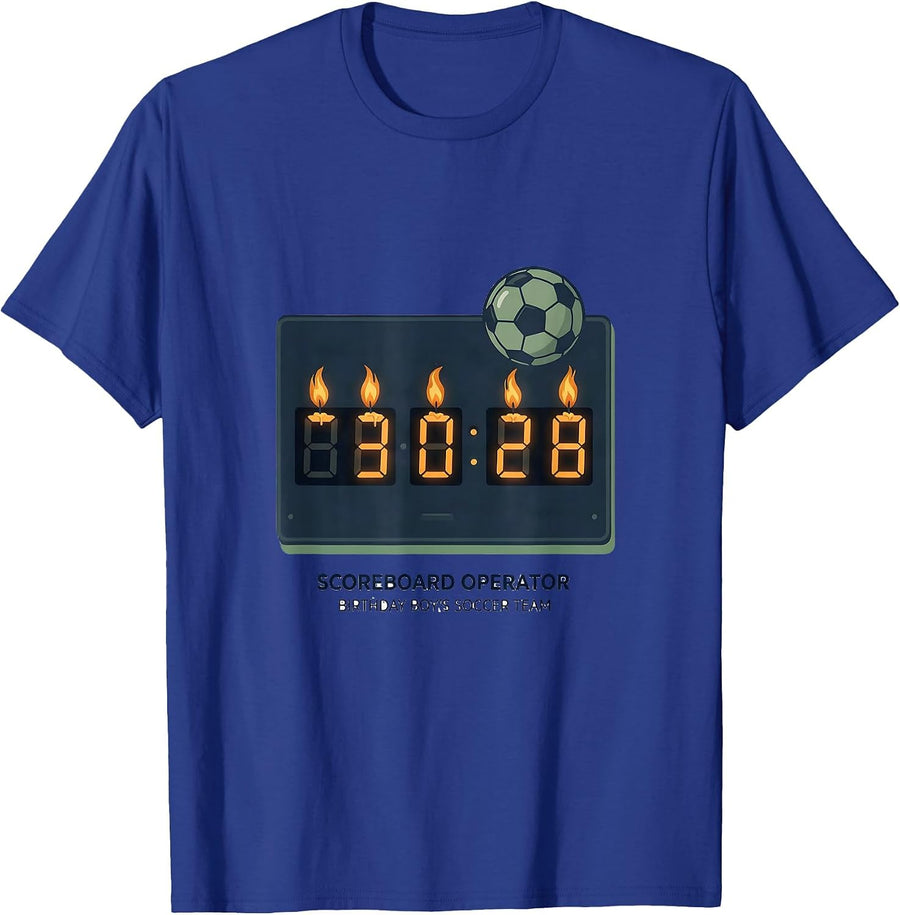 Scoreboard Operator Birthday Boy Soccer Family Matching T-Shirt - Royal Blue