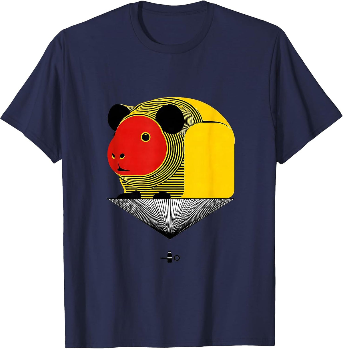 Men's Geometric Guinea Pig Modernist Pet Lover Humor T-Shirt - Navy Blue