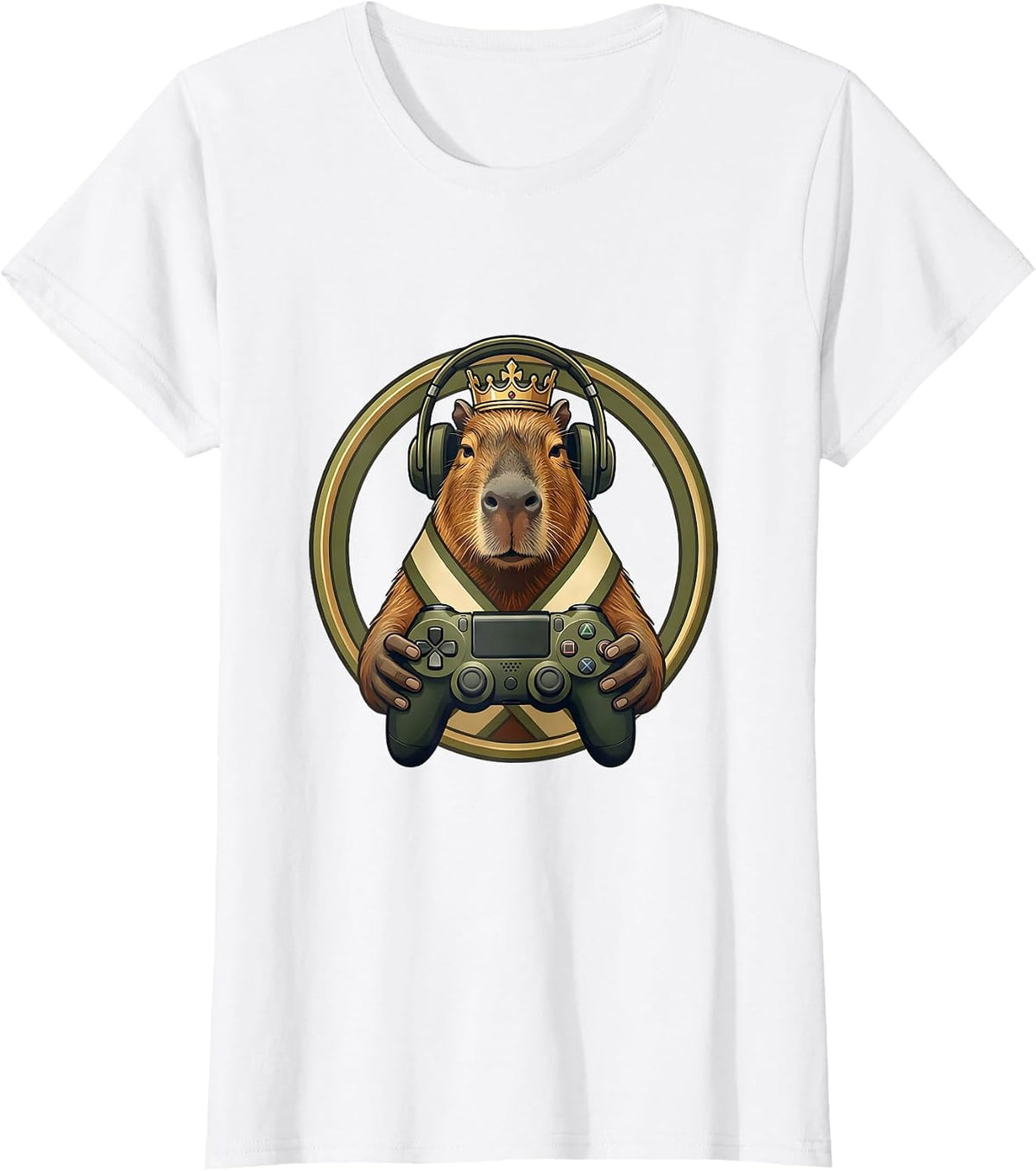Capybara Gamer Bruh Meme Humor Editorial Concept T-Shirt - White