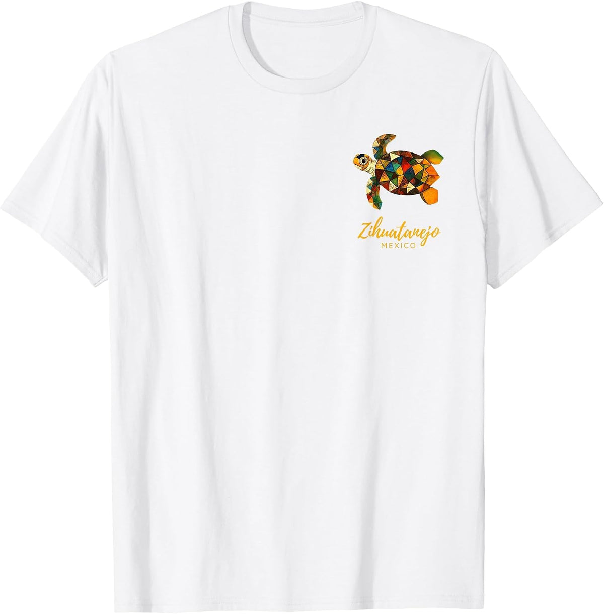 Zihuatanejo Mexico Vintage Tribal Sea Turtle Travel T-Shirt - White