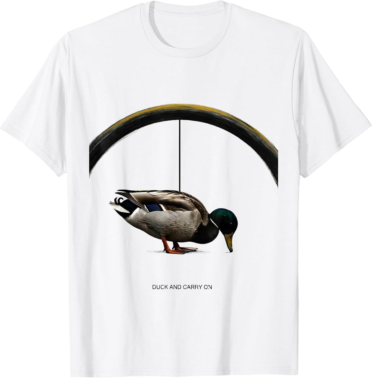 Men's Duck And Carry On Funny Duck Novelty Birthday Gift T-Shirt - White