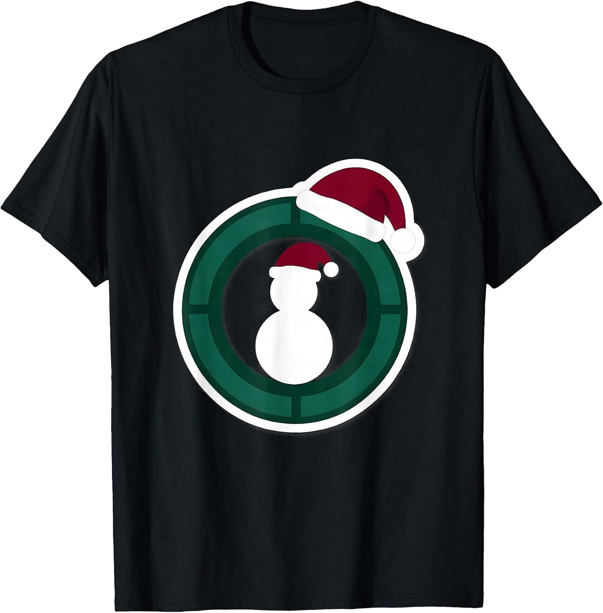 Men's MRI Bore Ring Snowman Radiology Tech Christmas Sticker T-Shirt - Black