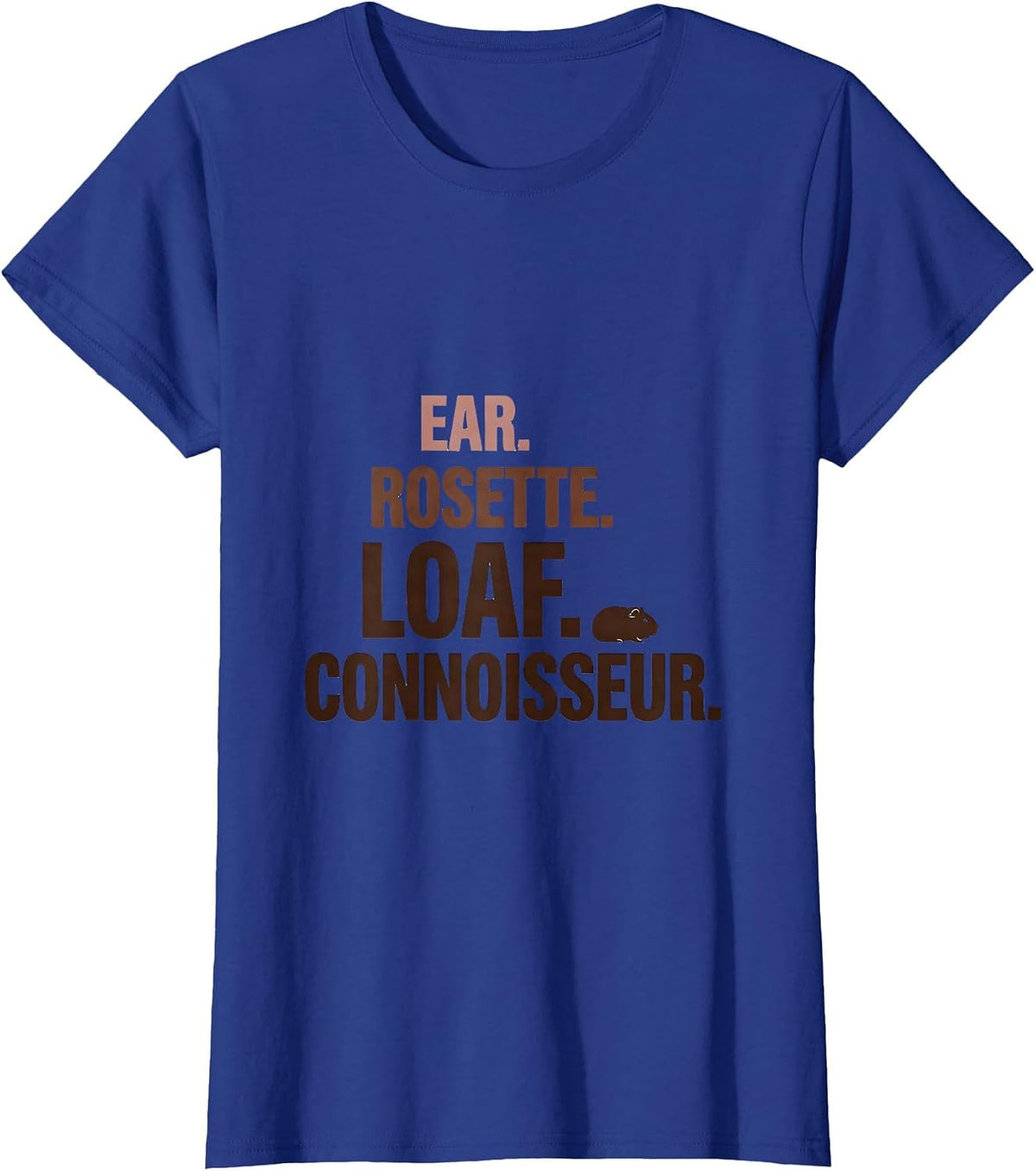 Women's Ear Rosette Loaf Connoisseur Funny Guinea Pig Lover Gift T-Shirt - Royal Blue