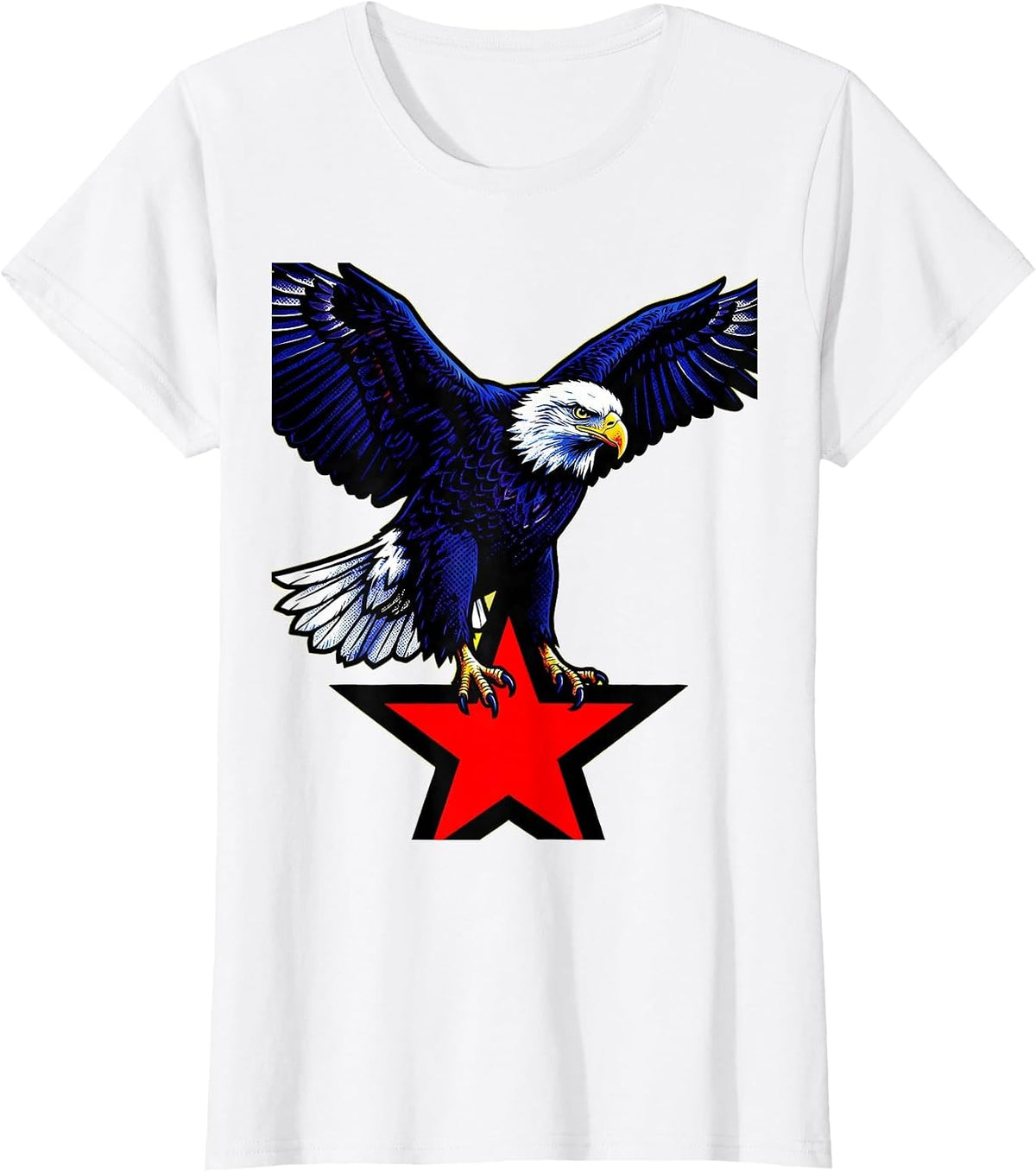 Proud Democrat Bald Eagle Democratic Star T-Shirt - White
