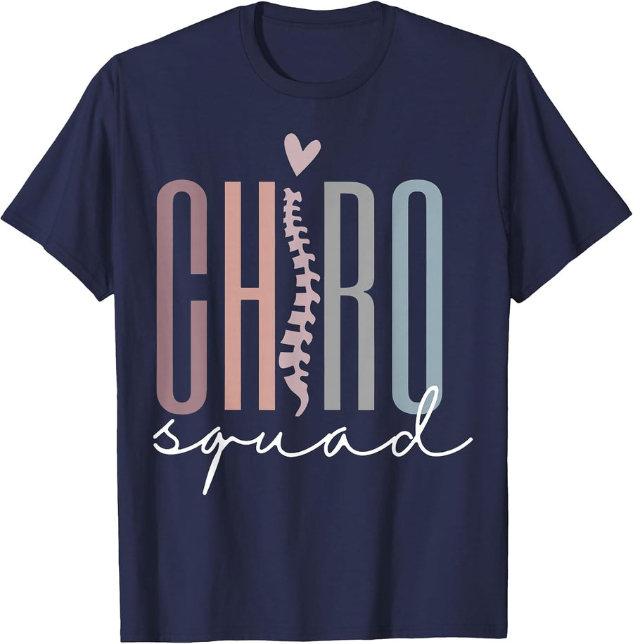 Chiro Squad Chiropractor Ofice Chiropractic Graduation T-Shirt - Navy Blue