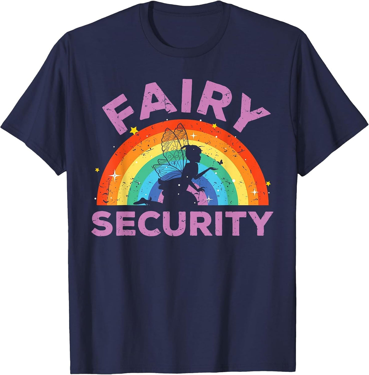 Men Fairy Security Funny Dad Costume T-Shirt - Navy Blue