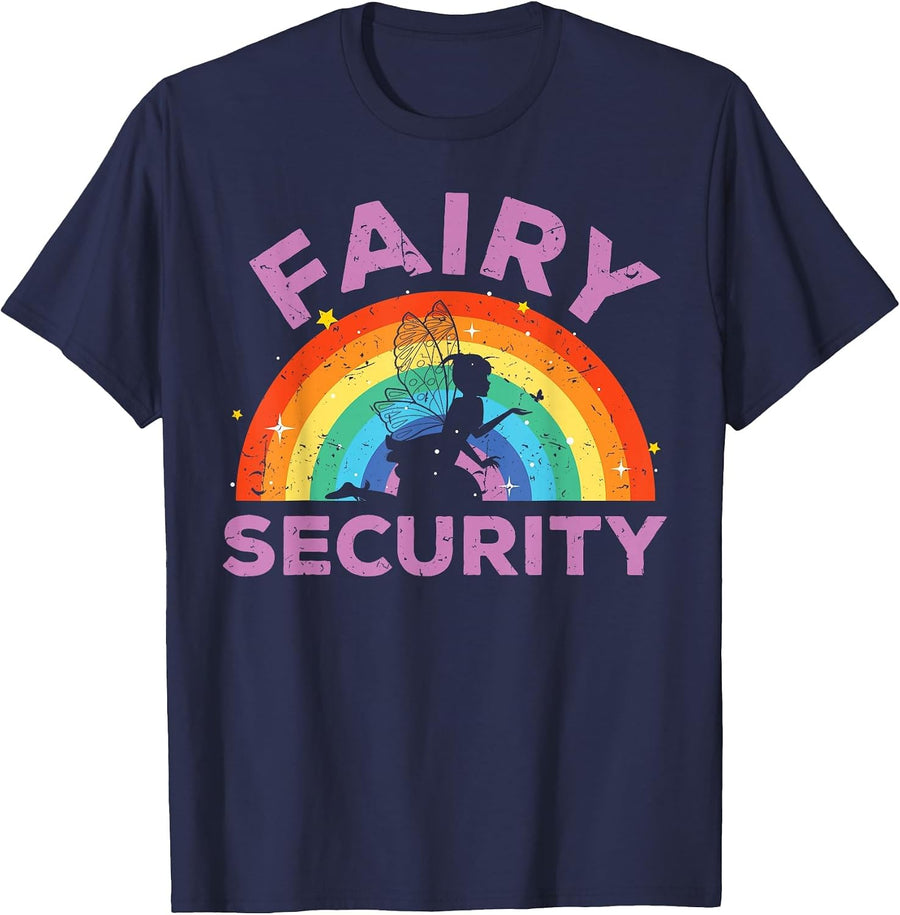 Men Fairy Security Funny Dad Costume T-Shirt - Navy Blue
