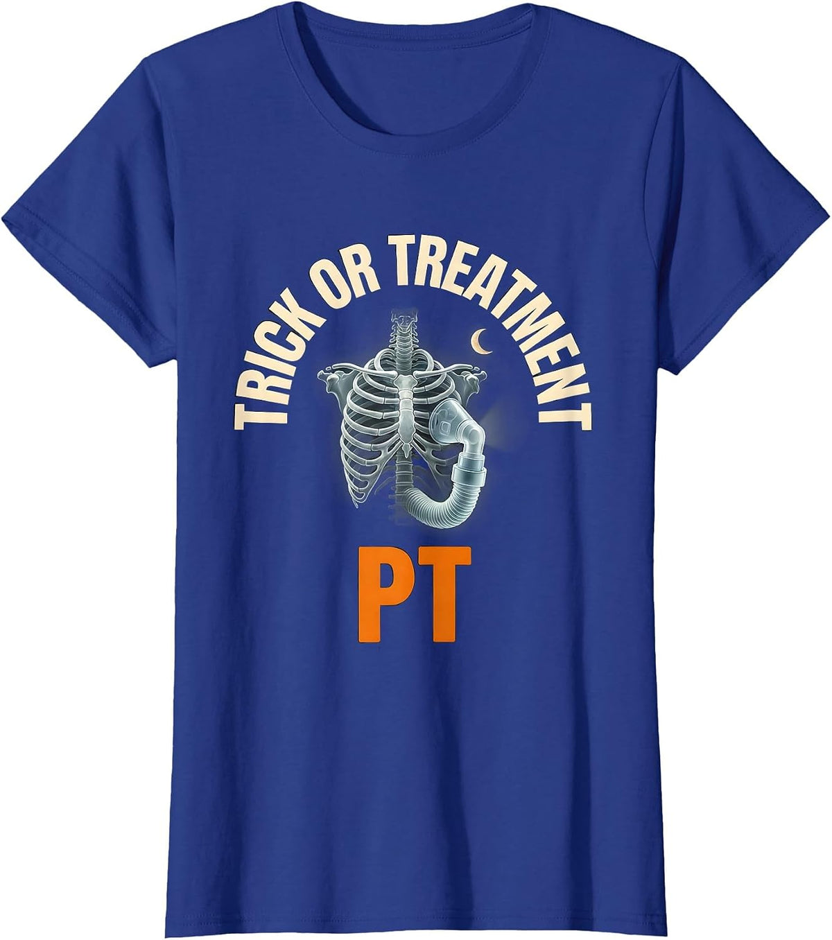 Women's Trick Or Treatment PT Funny Physical Therapist Halloween T-Shirt - Royal Blue