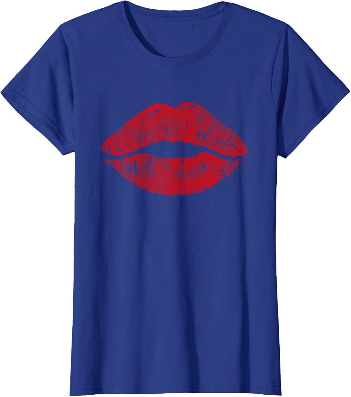 Cute Red Lips Art Men Women Sexy Kiss Makeup Lipstick T-Shirt - Royal Blue