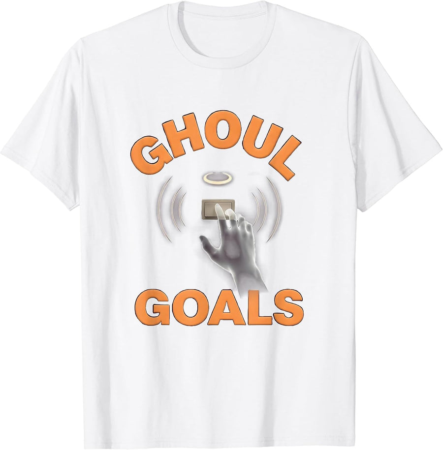 Men's Ghoul Goals Minimalist Halloween SLP Costume Speech-Language T-Shirt - White