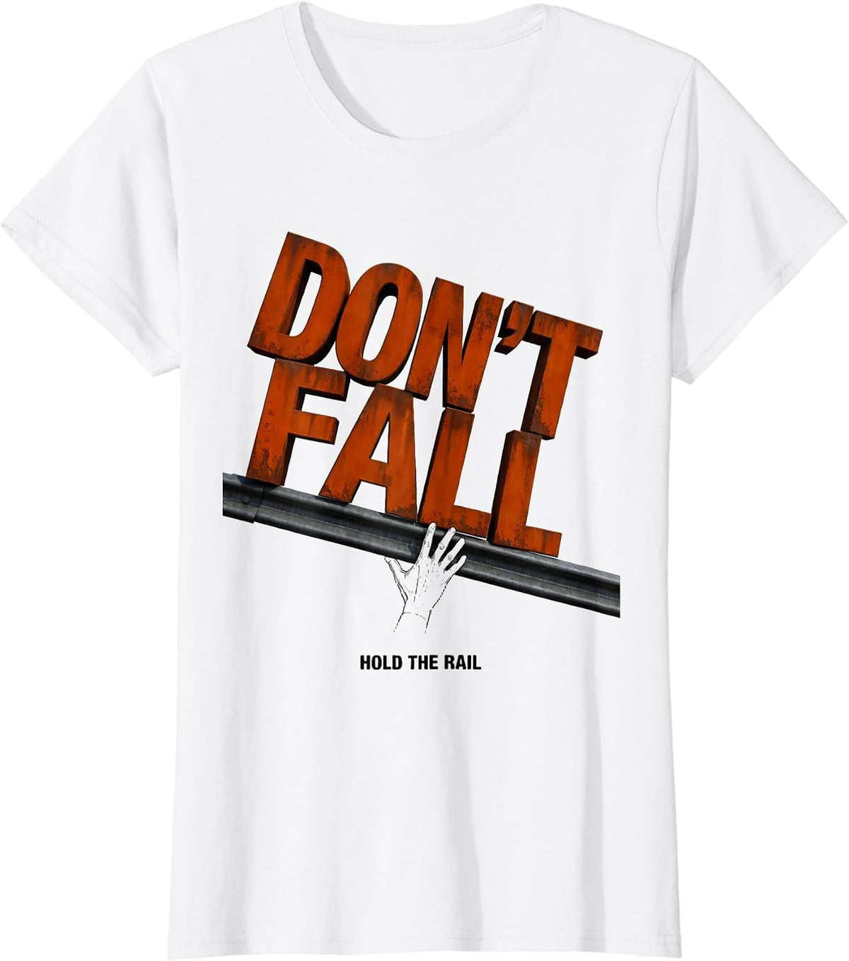 Don't Fall — Hold the Rail Funny Nurse Physical Therapy PT T-Shirt - White
