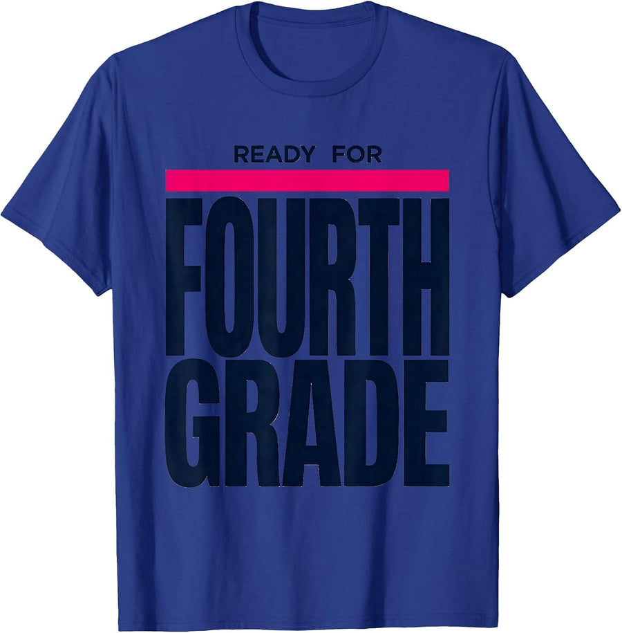 Ready For Fourth Grade Cute Preppy Back To School Girl T-Shirt - Royal Blue